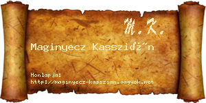Maginyecz Kasszián névjegykártya